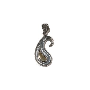 [크루치] Paisley Texture necklace (Silver,Brass)