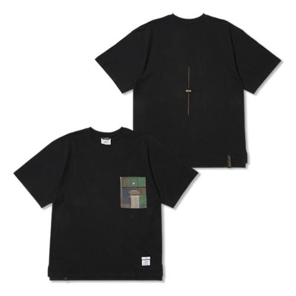 [스티그마]  Square Camouflage Pocket Oversized Short Sleeves T-Shirts Black