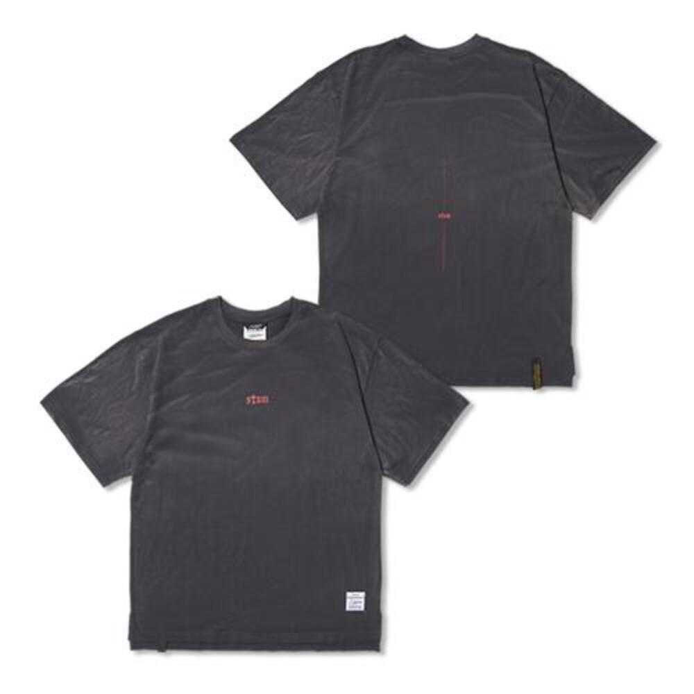[스티그마] STGM Logo Vintage-Like Washed Oversized Short Sleeves T-Shirts Charcoal