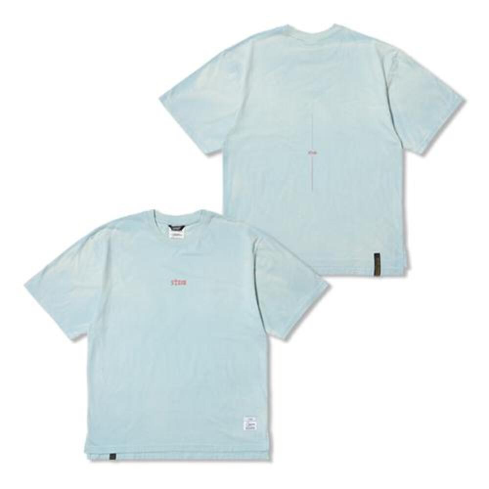 [스티그마]  STGM Logo Vintage-Like Washed Oversized Short Sleeves T-Shirts Sky Blue
