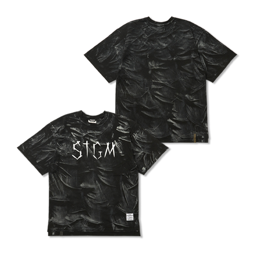 [스티그마]  STGM Paint Dirty Washed Oversized Short Sleeves T-Shirts Black