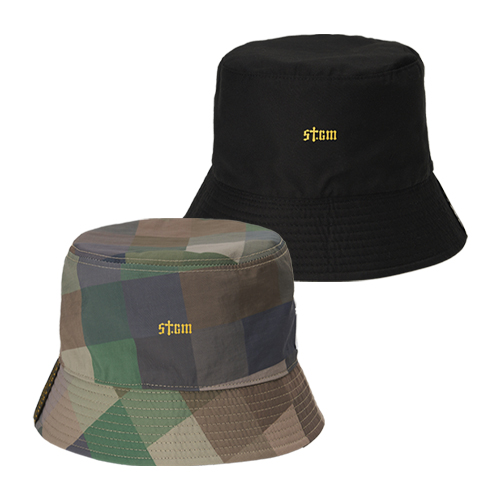 [스티그마]  Square Camouflage Reversible Bucket Hat Green