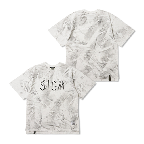 [스티그마]   STGM Paint Dirty Washed Oversized Short Sleeves T-Shirts White