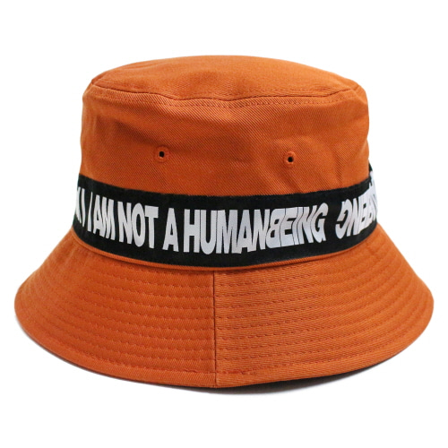 [아임낫어휴먼비잉] Basic Logo Tape Bucket Hat - Orange