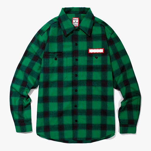 [해브어굿타임] Shadow Flannel Shirts - Green
