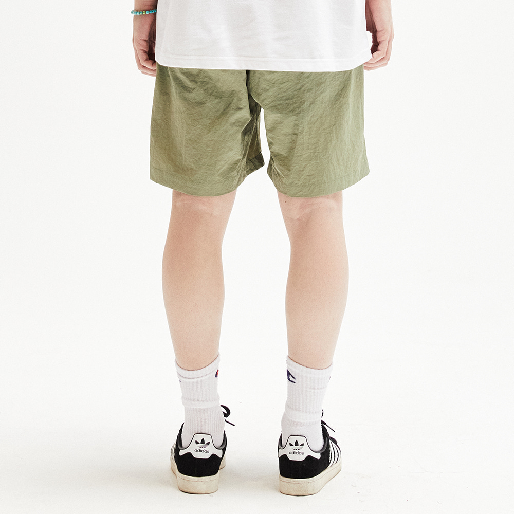 [필이너프] Nylon Logo Shorts / Khaki