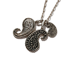 [크루치] Paisley pendant x 3 necklace (silver)