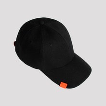 [러쉬오프] [Unisex] Addictive Orange Label Ballcap- Black / 애딕티브 오렌지 라벨 블랙볼캡