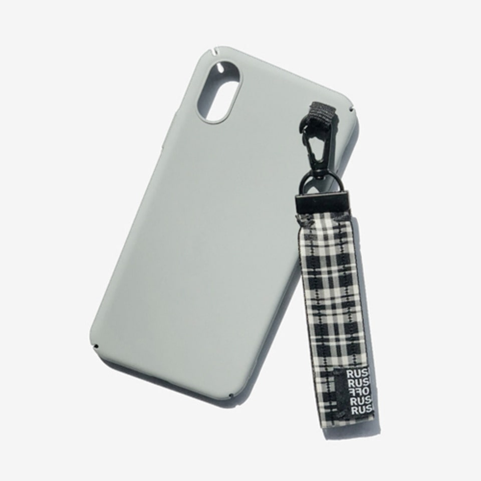 [러쉬오프] Unisex Casual Check Belt Keyring I-Phone Gray Case / 캐주얼 체크 벨트키링 아이폰 케이스-체크그레이