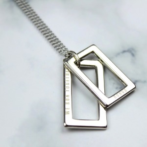 [런디에스] logo two-pendant necklace