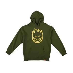 [스핏파이어] BIGHEAD Pullover Hooded Sweatshirt - ARMY w/ YELLOW Print 53110020AY