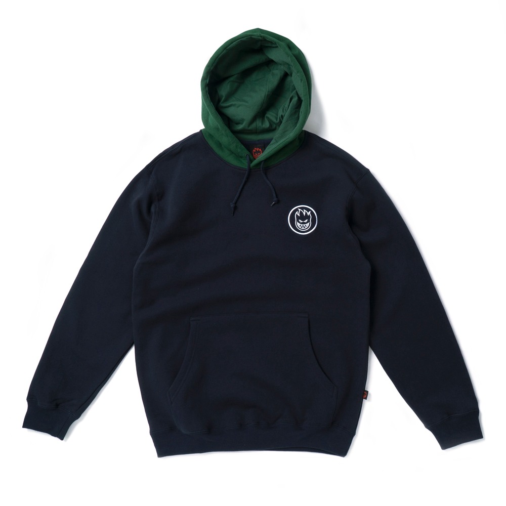 [스핏파이어] CLASSIC SWIRL BLOCKED Pullover Hooded Sweatshirt - DEEP NAVY/DARK GREEN 53110021V