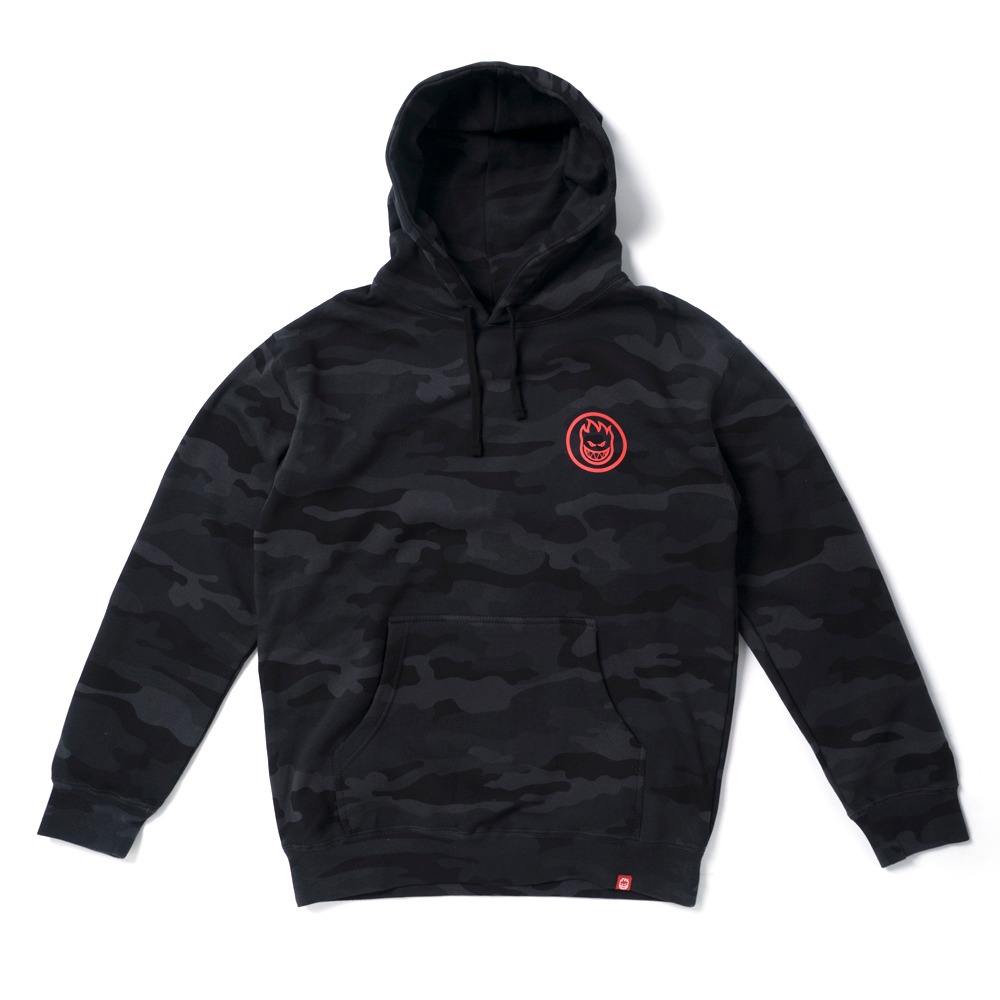 [스핏파이어] CLASSIC SWIRL Pullover Hooded Sweatshirt - BLACK CAMO/RED 53110021X