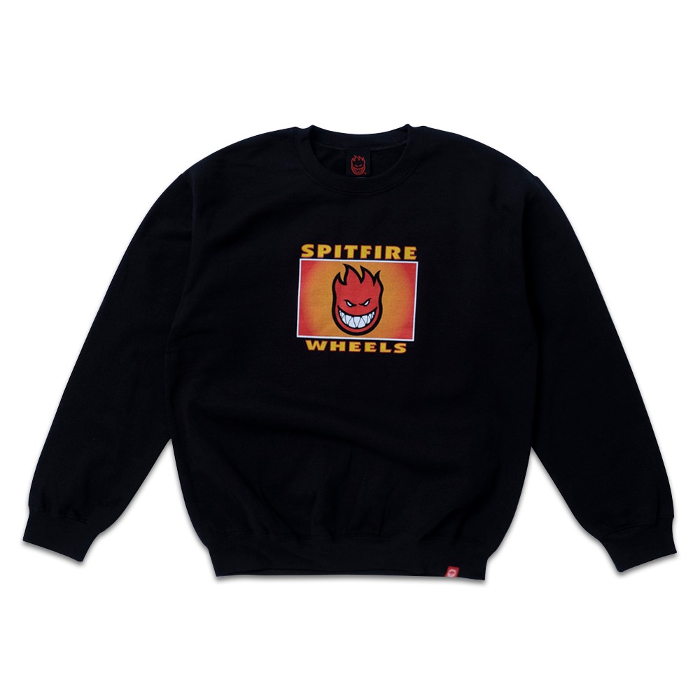 [스핏파이어] SPITFIRE LABEL Pullover Crewneck Sweatshirt - BLACK/MULTI-COLORED 53010107