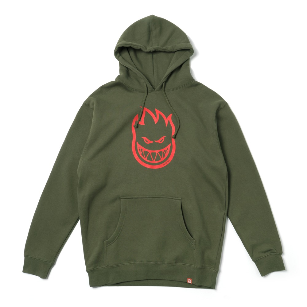 [스핏파이어] BIGHEAD Pullover Hooded Sweatshirt - ARMY/RED 53110020BG