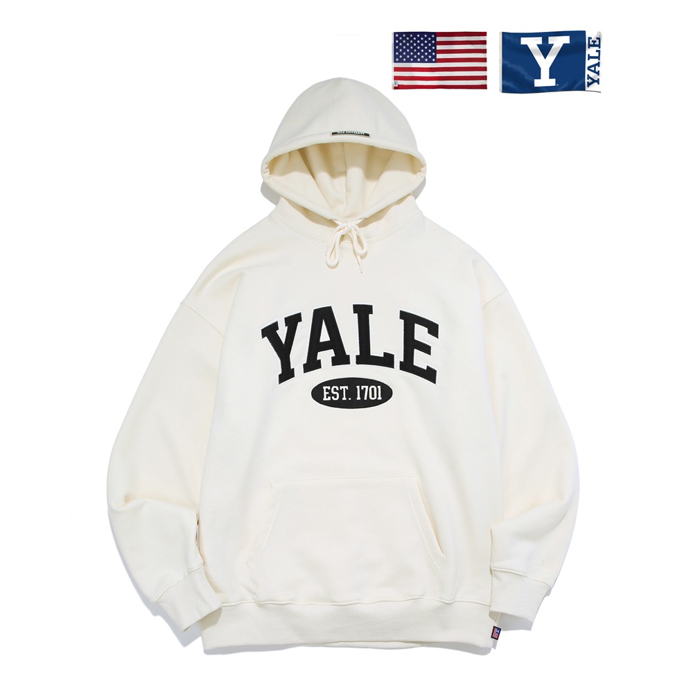 [PHYS.ED DEPT] 2 TONE ARCH HOODIE IVORY