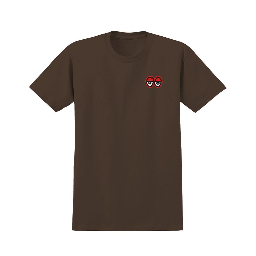[크루키드] STRAIT EYES S/S T-Shirt - DARK CHOCOLATE (RED Prints) 51023440K