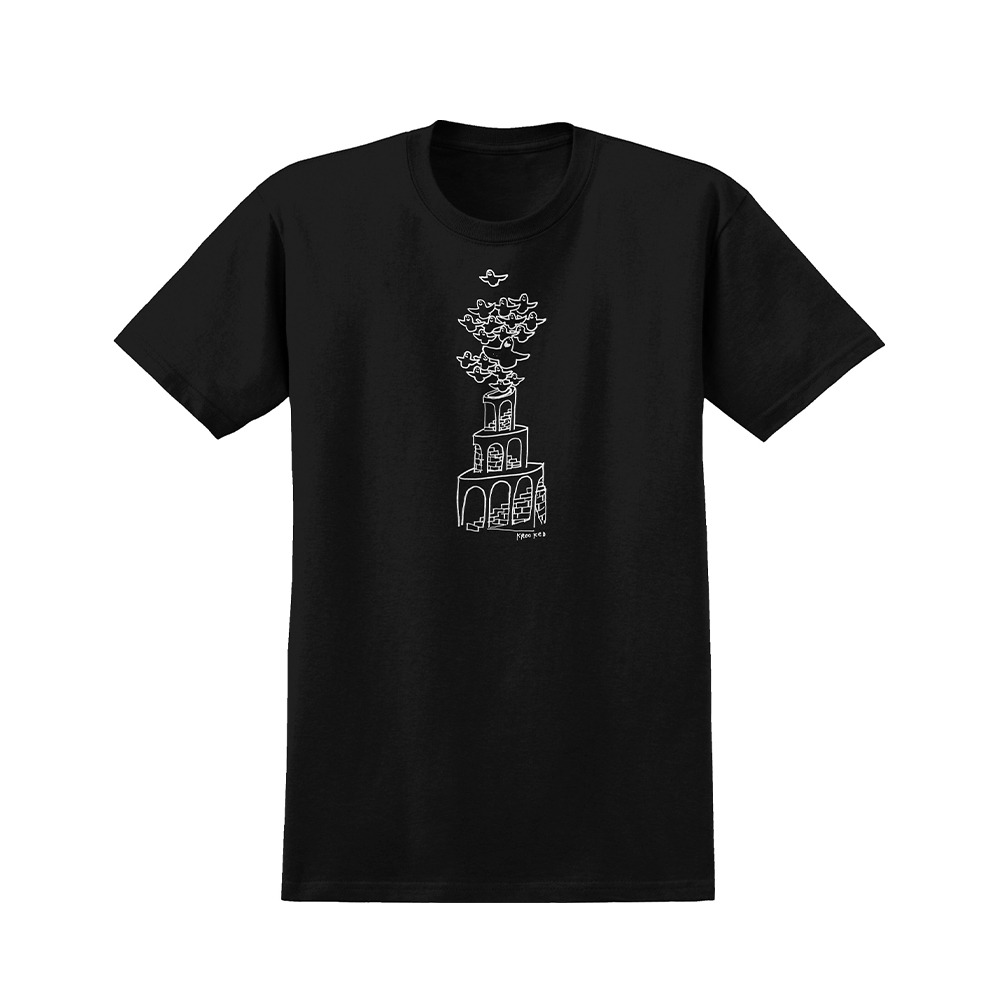 [크루키드] SWARM S/S T-Shirt - BLACK (WHITE Print) 51023511