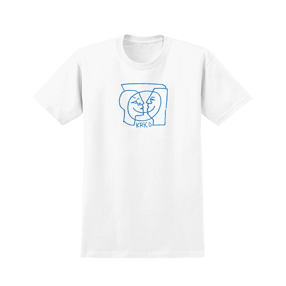 [크루키드] KRKD MOONSMILE S/S T-Shirt - WHITE (BLUE Print) 51023424D