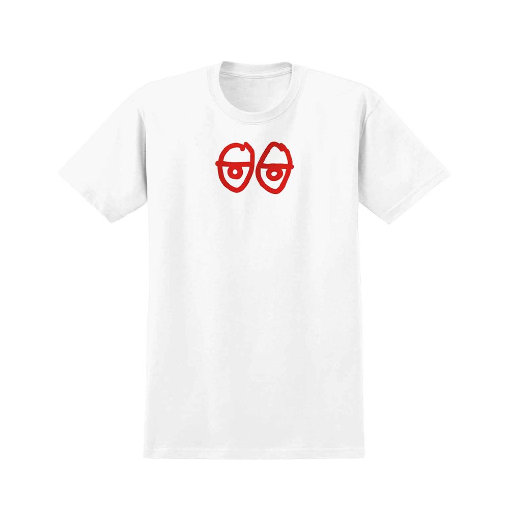 [크루키드] EYES RAW LG S/S T-Shirt - WHITE (RED Print) 51023041L