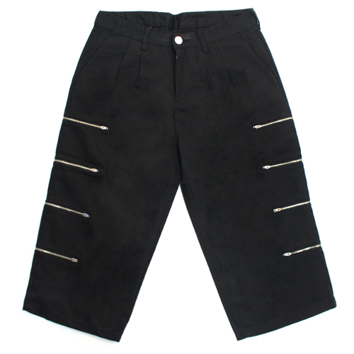 [이지비지] Capri Zipper Detail Pants - Black
